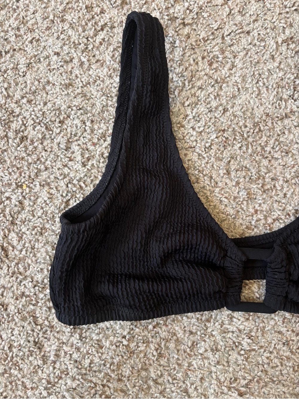 aerie Black Textured Cutout Bikini Set - Picture 2 of 7